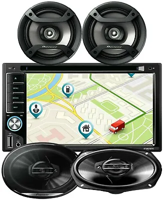 Pioneer 6x9  & 6.5  4 Speakers + 200W 6.2  Mirror Link Car GPS For Android & IOS • $184.99