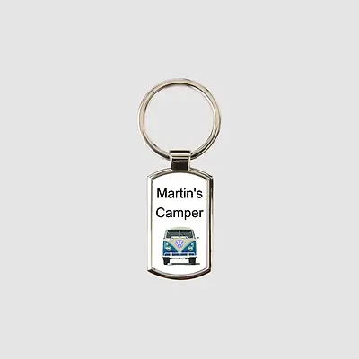 Personalised Camper Van Chrome Metal Keyring Gift Presentation Box  • £6.99