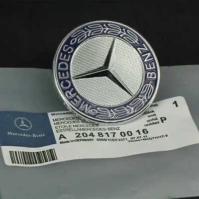 Mercedes Benz Flat Mount Hood Emblem Badge Ornament Logo 2048170616 57mm USA • $7.97