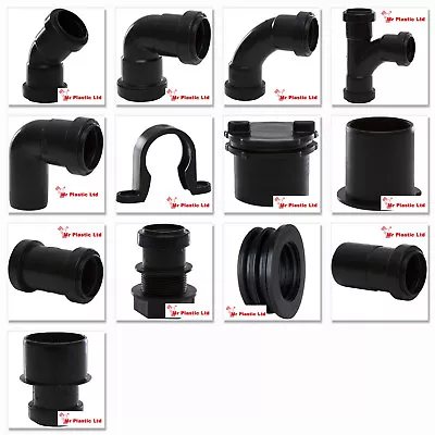 Polypipe 32mm Push Fit Waste Pipe Fittings In Black (actual Size 34mm) • £2.76