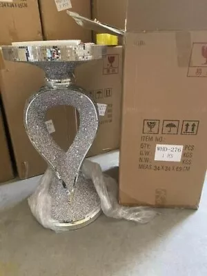 £64.99 • Buy Modern Venetian Mirror Glass Side Table  Diamante Stand Romany Italian