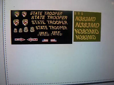 Maryland State Police Trooper  Helicopter Decals 1:43 • $13.99