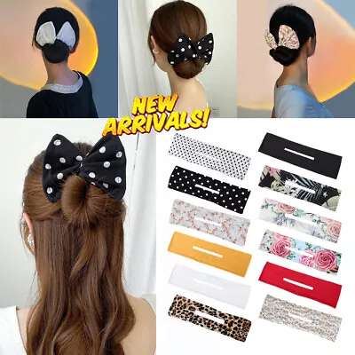 Womens Lazy Hair Curler Magic Bun Maker Styling Donut Bow Former Twist Band Girl • £3.14