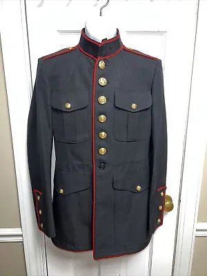 USMC U.S. Marine Corps Dress Blues Jacket Enlisted Size 39R Altered • $59.99