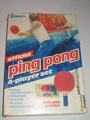 Vtg 1973 Official Table Tennis Ping Pong 4 Paddles Instructions SEALED Box • $23.95