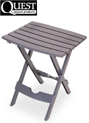 Quest Fleetwood Camping Folding 44.5 X 38.5cm Slatted Plastic Side Table F0020G • £22.99