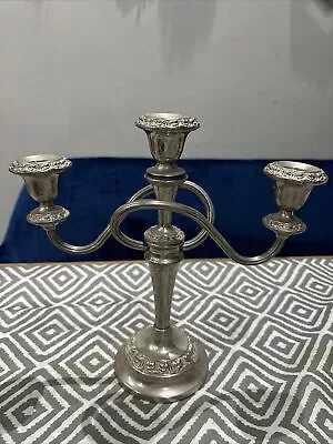 Antique English Ian Heath Ltd (IANTHE) Silver Plated Triple Candelabra (10”/1kg) • £190