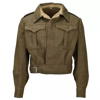 Original Greek Army Eisenhower Ike Jacket Olive Wool Vintage Field Military • $64.13