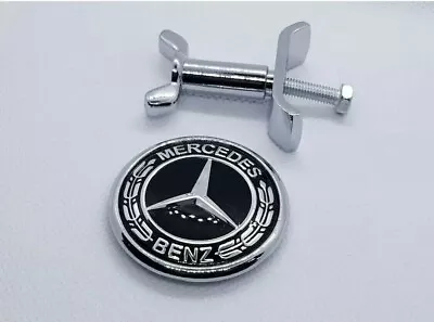 Fit Mercedes Benz Bonnet Badge Hood Emblem Sticker C S E Class 44mm W204 W211 • $9.99