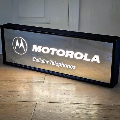 Vintage Light-Up Motorola Cellular Telephones Sign Metal Glass Mirror Display • $299