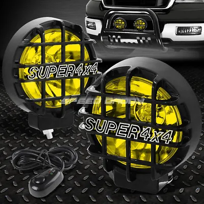 6  Round Black Housing Yellow Fog Light/offroad Super 4x4 Guard Work Lamp+switch • $34.88