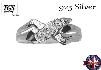  Sterling Silver 925 Ladies Ring UK Made 47 Size Available + Gift Bag • £20