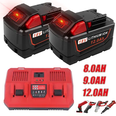 For Milwaukee For M18 Lithium XC 12.0/9.0 AH Battery 48-11-1890 / Dual Charger • $138.99