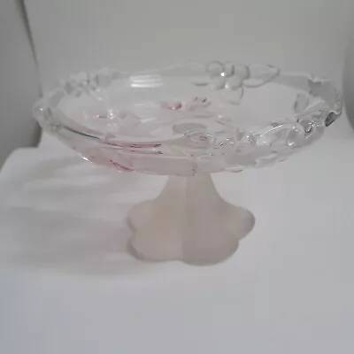 Vintage Walther Glass On Foot Flower Enfraved For Bonbo S Nuts Trinkets • £6