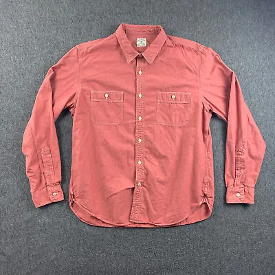 J Crew Chambray Shirt Mens Extra Large Cotton Button Up Salmon • $26.99