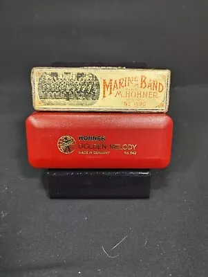 Vintage M. Hohner Germany Marine Band No. 1896 Golden Melody No.542 Original • $45.99