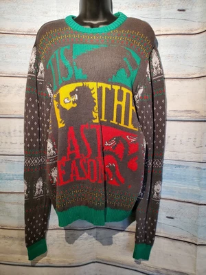 $9 • Buy Mens GAME Of THRONES Ugly Christmas Sweater ‘Tis The Last Season Size Large