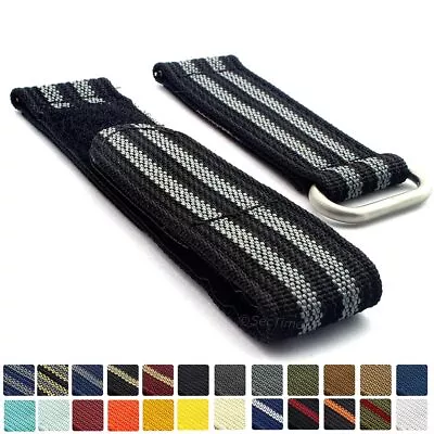 Quick Release Ribbed Nylon Hook & Loop Watch Strap Band 18 19 20 21 22 24 TP MM • £19.95