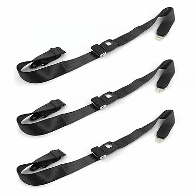 Ford Mustang 1964 - 1966  Standard 2pt Black Lap Bench Seat Belt Kit - 3 Belts  • $65.99