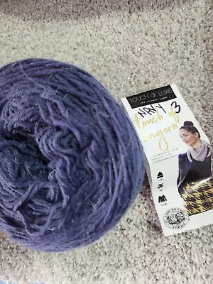 Lot Of 8 Lion Brand Yarn Touch Of Angora Yarn Prewound Into Cakes Navy Colorway • $28