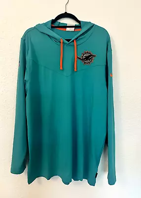 Nike Dri-Fit Miami Dolphins Nike Sideline Pop Performance Pullover Hoodie NFL XL • $65