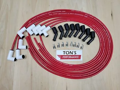 Ton's Spark Plug Wires CERAMIC UNIVERSAL LENGTH 90° Boot LS 4.8 5.3 6.0 Red • $99.99