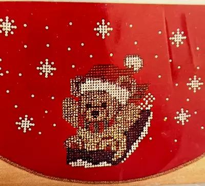 Vintage Christmas Designs Sequin Art Kit #33233  Teddy Bear In Sleigh  • $8