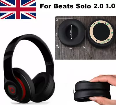 Black Replacement Ear Pads Cushion Cover For Dr Dre Beats Solo 2.0 3.0 Headphone • £6.49