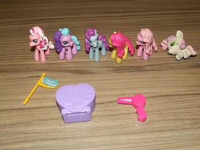 My Little Pony Figures X 6 Plus Accessories Early 2000's Approx 5cm Collectable • £14.49