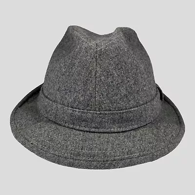 Vintage Men's Pendleton Virgin Wool Gray Fedora Hat Made In USA Size 7 1/4 • $19.98