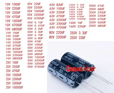 10V-450V 0.1UF-15000UF High Frequency In-line Electrolytic Capacitor • £3.10