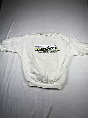 Vintage Kawasaki / Suzuki Lombard Shirt Mens Size XL Quitman USA Made White  • $49.99