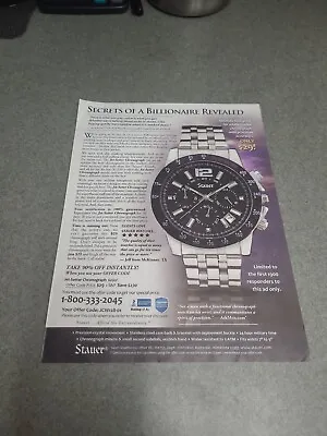 Stauer Mens Watch Print Ad 2019 Secrets Of A Billionaire  • £4.75