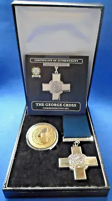 The George Cross 75th Anniversary Set With Copy GC Commemorative Coin CoA & Box • £79.99