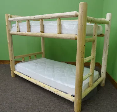 $699 • Buy Premium Log Bunk Bed-Twin Over Twin -  - Free Shipping 