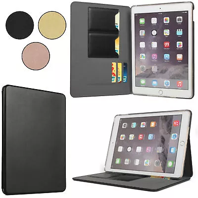 For IPad Air & Air 2 9.7  Leather Flip Wallet Card Slot Holder Case Perfect Fit • £7.90