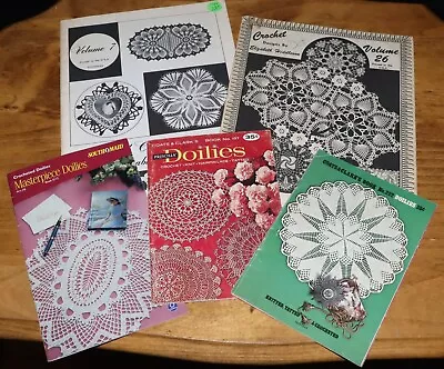 Lot Of 5 Vintage Doilies Crochet Patterns • $15