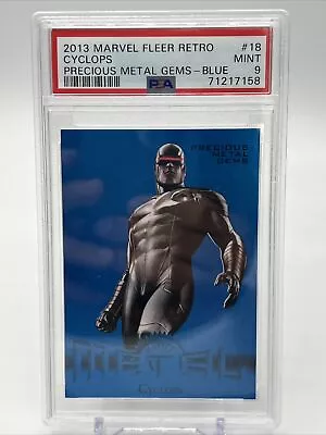 2013 Marvel Fleer Retro Precious Metal GEMS Blue PMG /50 Cyclops #18 PSA 9 MINT • $335