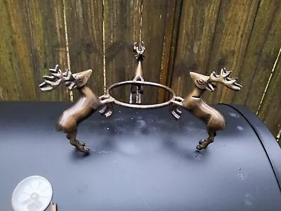 Brass Reindeer Candle/ Vase/ Bowl Holder Stand • $24.90