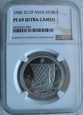 Isle Of Man 1986 1oz Platinum 1 Noble NGC PR-69 Ult.Cameo • $1660