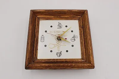 Vintage Gilbert Model F Wall Clock - Medical Caduceus Design Square PARTS REPAIR • $50