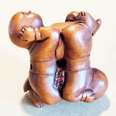 £7.50 • Buy SALE -  20 Years Old 2   Hand Carved Boxwood Netsuke : Lovely Kids