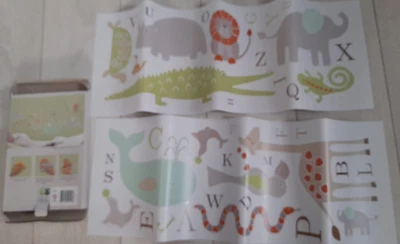 £3.50 • Buy Large Jungle Animal PVC Wall Sticker  Wall Decals Kids PASTEL Nursery See Thru