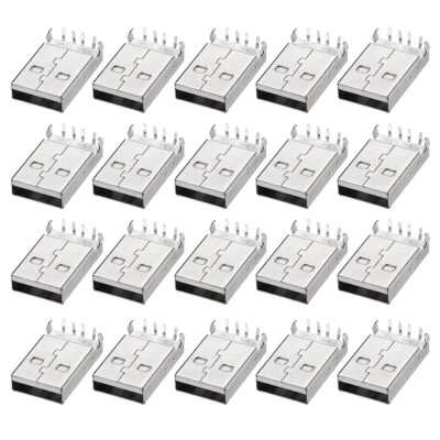 $6.95 • Buy PCB USB Connector A Type 2.0 Male Jack 90 Degree Bend Foot 20Pcs
