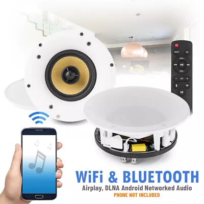 Powered WiFi Bluetooth Ceiling Speakers Multi Room Wireless Audio Streaming Air • £170