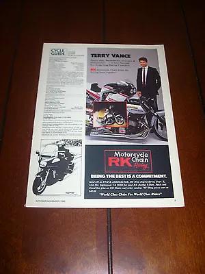 1986 Terry Vance & Hines Gs1150 Pro Stock   ***original Ad*** Rk Chain • $11.35