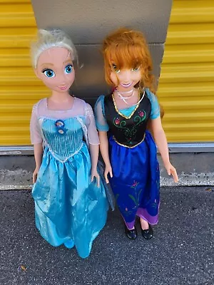 38  Set Of Disney Elsa & Anna My Life Size Dolls Tall Frozen Huge 3 Ft No Dress • $225