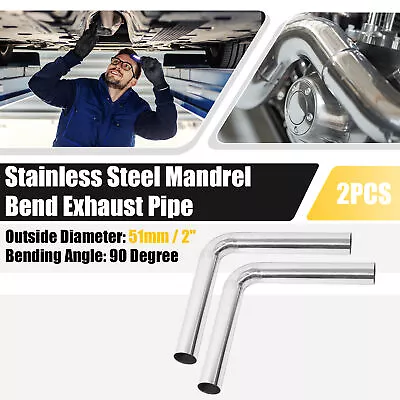 2pcs 90 Degree Bend 2  OD Car DIY Custom Mandrel Exhaust Pipe Stainless Steel • $35.49