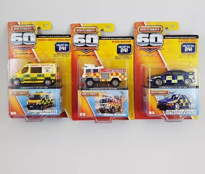 Matchbox 60th Anniversary Lot Of 3 Renault Blaze Blitzer Mitsubishi Police 1/64 • $19.95