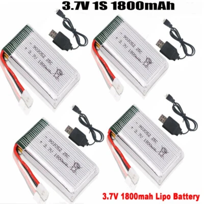 $17.09 • Buy 1800mAh 3.7V 1S 25C LiPo Battery XH2.54 Plug USB For RC Helicopter FPV Drone AU